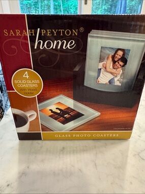 Frosted White Glass Photo Coasters - Set of 4